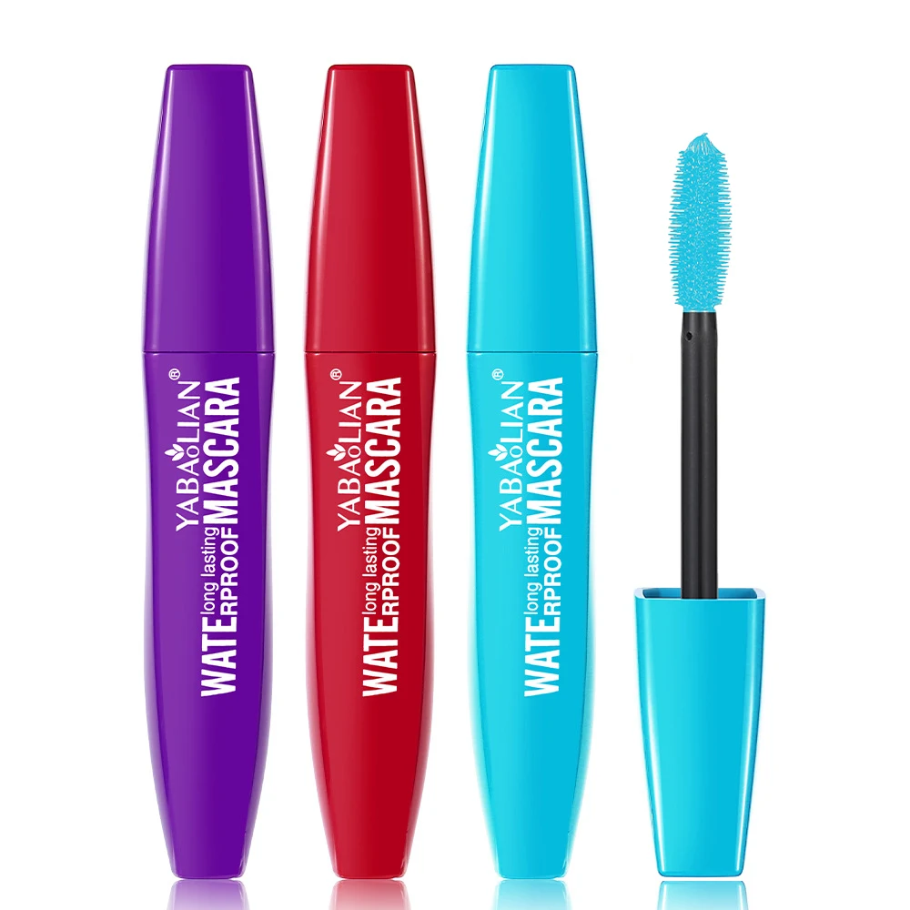Mascara neutro da 1/3 pezzi, mascara colorato impermeabile, spesso e riccio, eyeliner non facile da sbavare, trucco a lunga durata, rosso, blu, viola