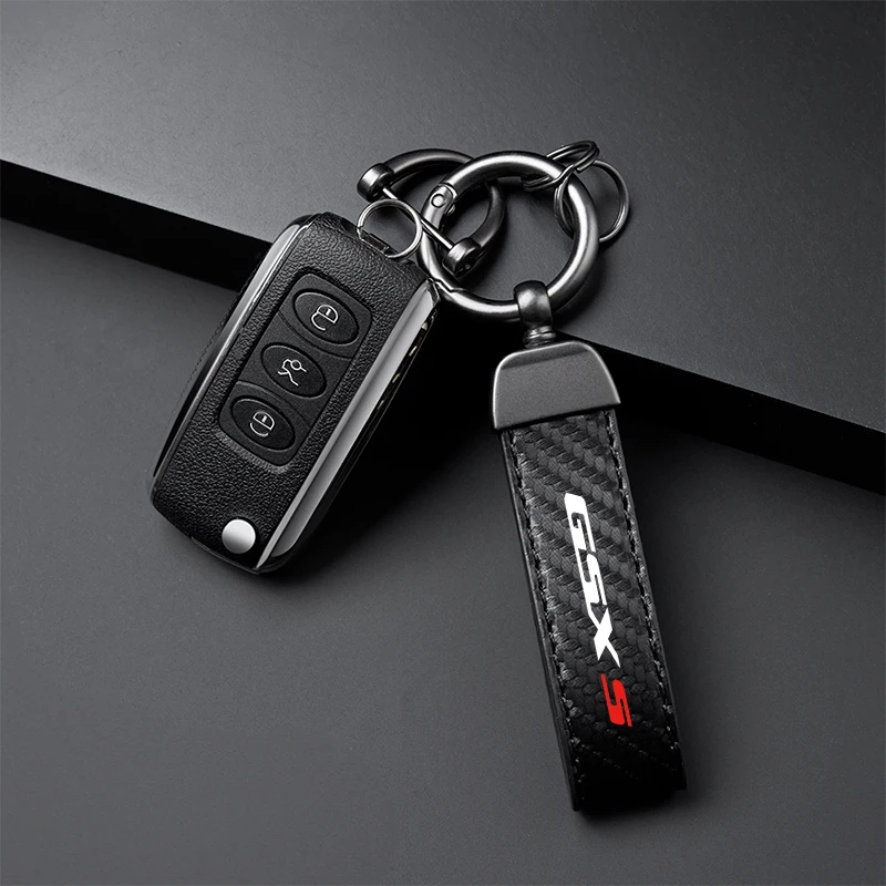 High-Grade leather Motorcycle Keychain Holder Keyring For SUZUKI GSX-S 1000 GSXS 750 GSX S 1000 F Accessories image 4
