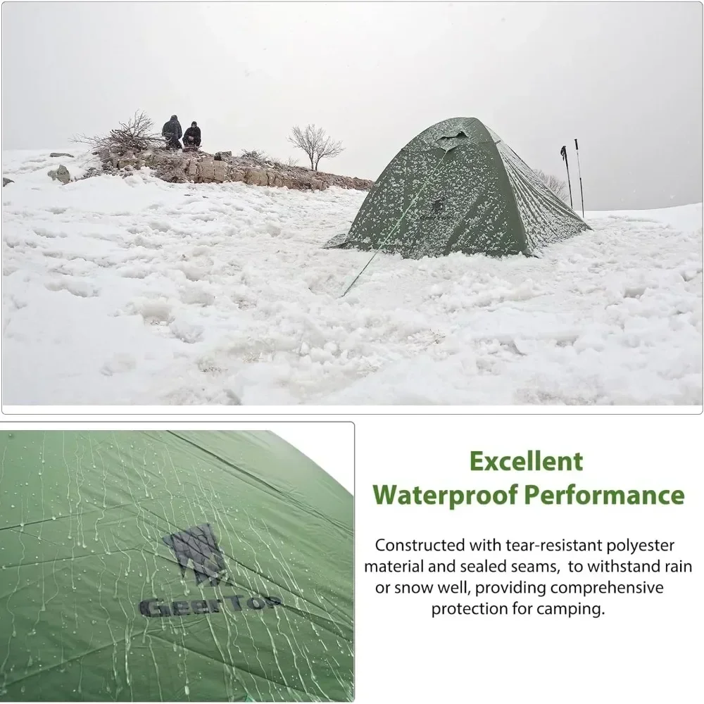 Hot salesUltralight 2 Person Backpacking Tent 4 Season Waterproof Camping Tent Double Layer Cold Weather Easy Set Up Tents for F
