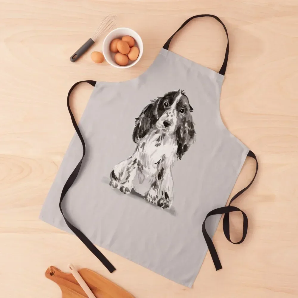 

Cocker Spaniel Illustration Apron Kitchen For Men Cooking kitchen gadgets with personal logo Apron