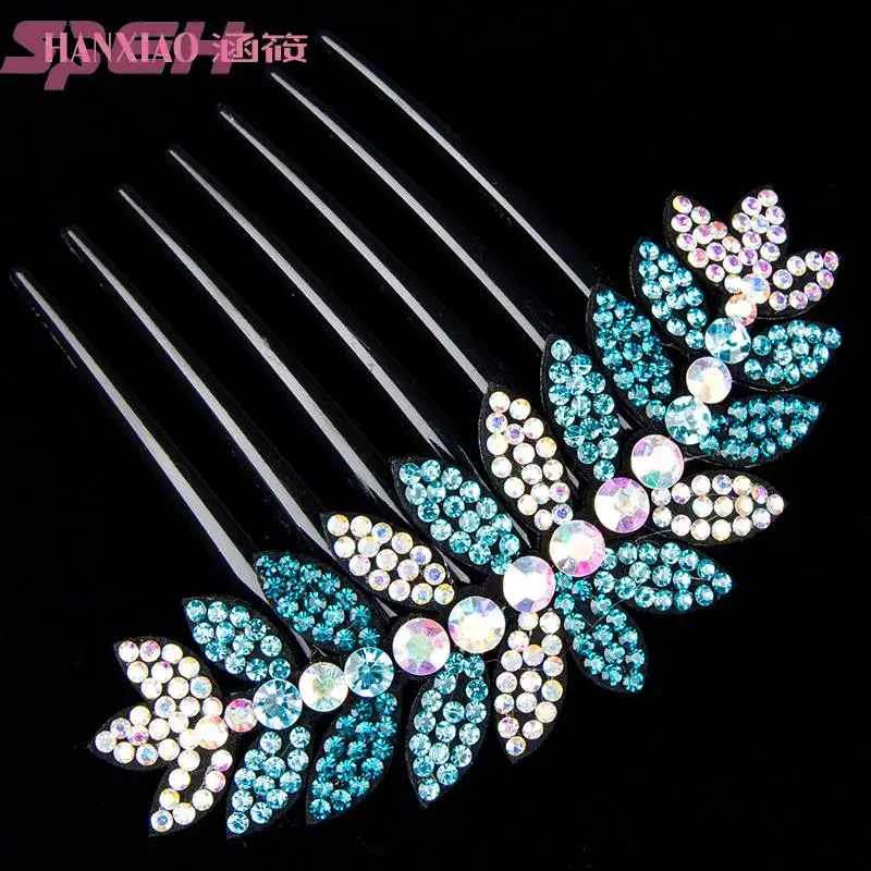 Disc hair god seven-tooth comb water drill flower comb card Korean fashion temperament hair accessories hairdressing hair comb