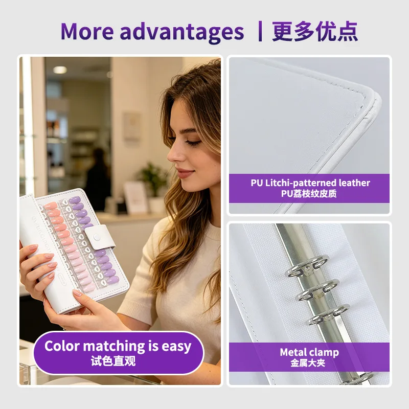 Magnetic Portable Nail Swatch Display Board Commercial Beauty Nail Tip Sample Presentation Tool