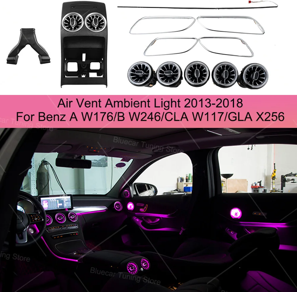 12 Colours LED Ambient Lights For Mercedes-Benz W117 W176 W156 A/CLA/GLA A45 CLA45 LED Car LED Turbo Style Vent Decoration Lamp