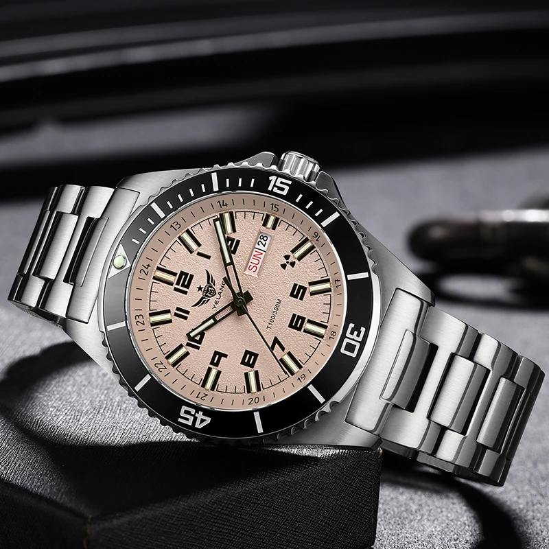 YELANG ساعة عسكرية للرجال 44 مللي متر غواص ساعة يد ميكانيكية أوتوماتيكية أنابيب مضيئة الياقوت 30ATM مقاوم للماء ميوتا 8205