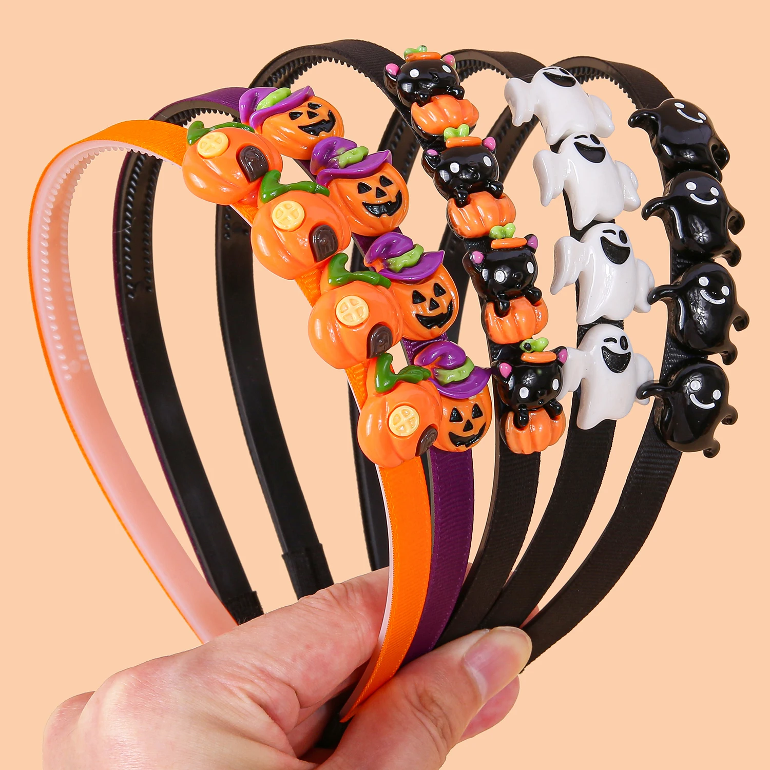 

5/10 шт., повязки на голову с тыквой и демоном на Хэллоуин для женщин и девочек, повязки для волос с героями мультфильмов на Хэллоуин, пластиковые повязки на голову, аксессуары для волос