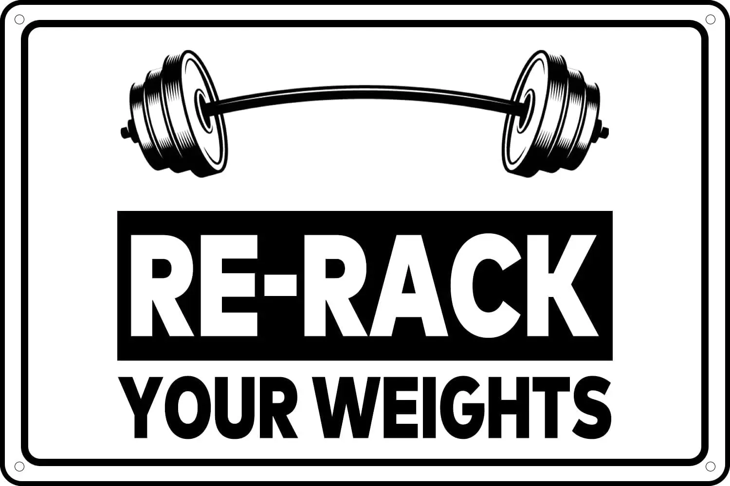 Funny Vintage Metal Tin Sign Please Re-Rack Your Weights Retro Sign Wall Decorative for Home Gym Living Room Man Cave Garage Caf