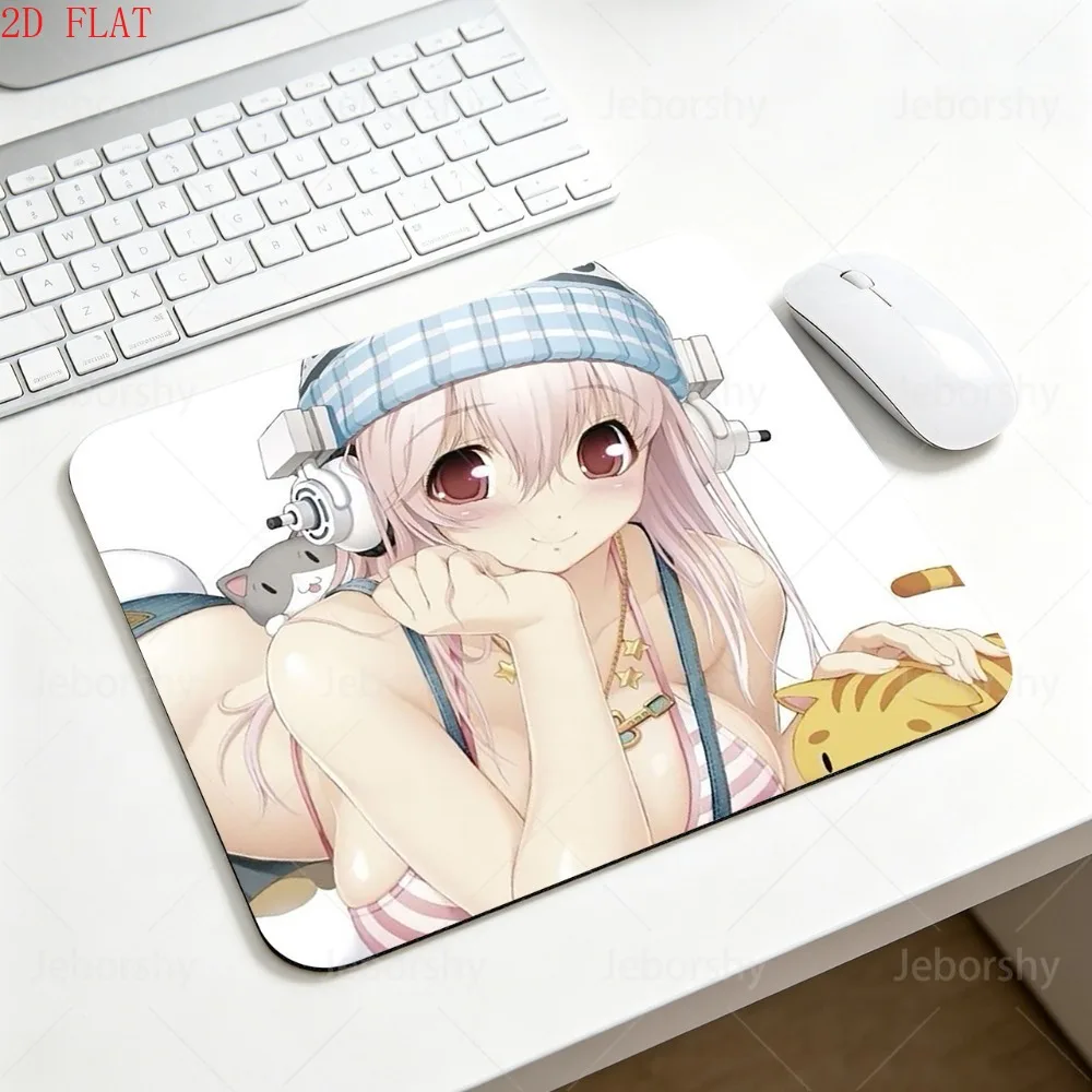 Super Sonico Small Mouse Pad Anime Girl Non-slip Rubber Base Mini Mousepad For Laptop PC Office Gaming Desk Decor