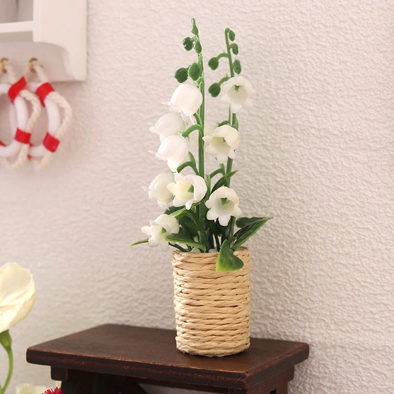 

1:12 Dollhouse Miniature Plant Hyacinths Potted Plant Flower Bonsai Model Home Garden Living Scene Decor Toy
