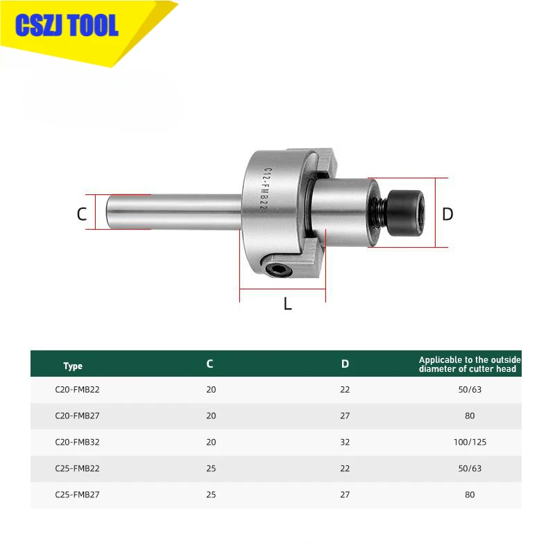 Imagem -02 - Face Milling Cutter Suporte de Ferramentas Haste Reta Fmb Face End Mill Bap 300r 400r 50 63 mm C12 C16 C20 C25 C32 Fmb22 Fmb27 Fmb32