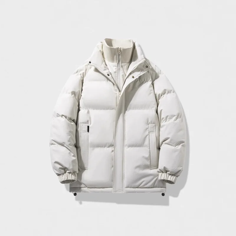 2026 شتاء فضفاض عادية الوقوف طوق زوجين تنوعا قمة وهمية قطعتين الرجال والنساء ملابس خارجية سترة قطن دافئة