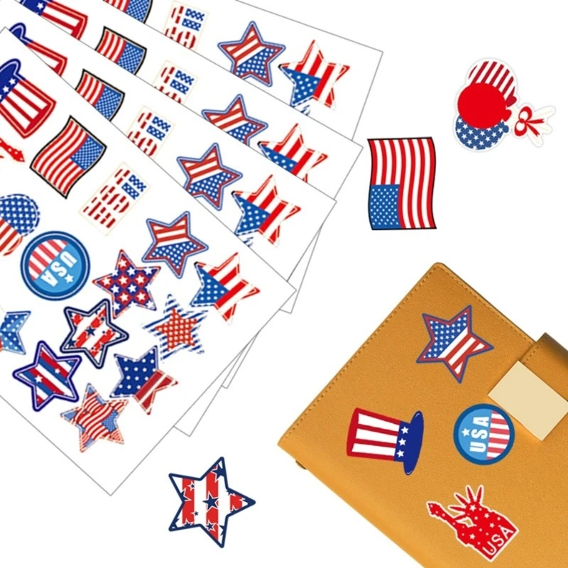 Independence Day Stickers Creative 4th of Julys Stickers for Gift Crafts Envelopes Christmas Decorations Festival Parties