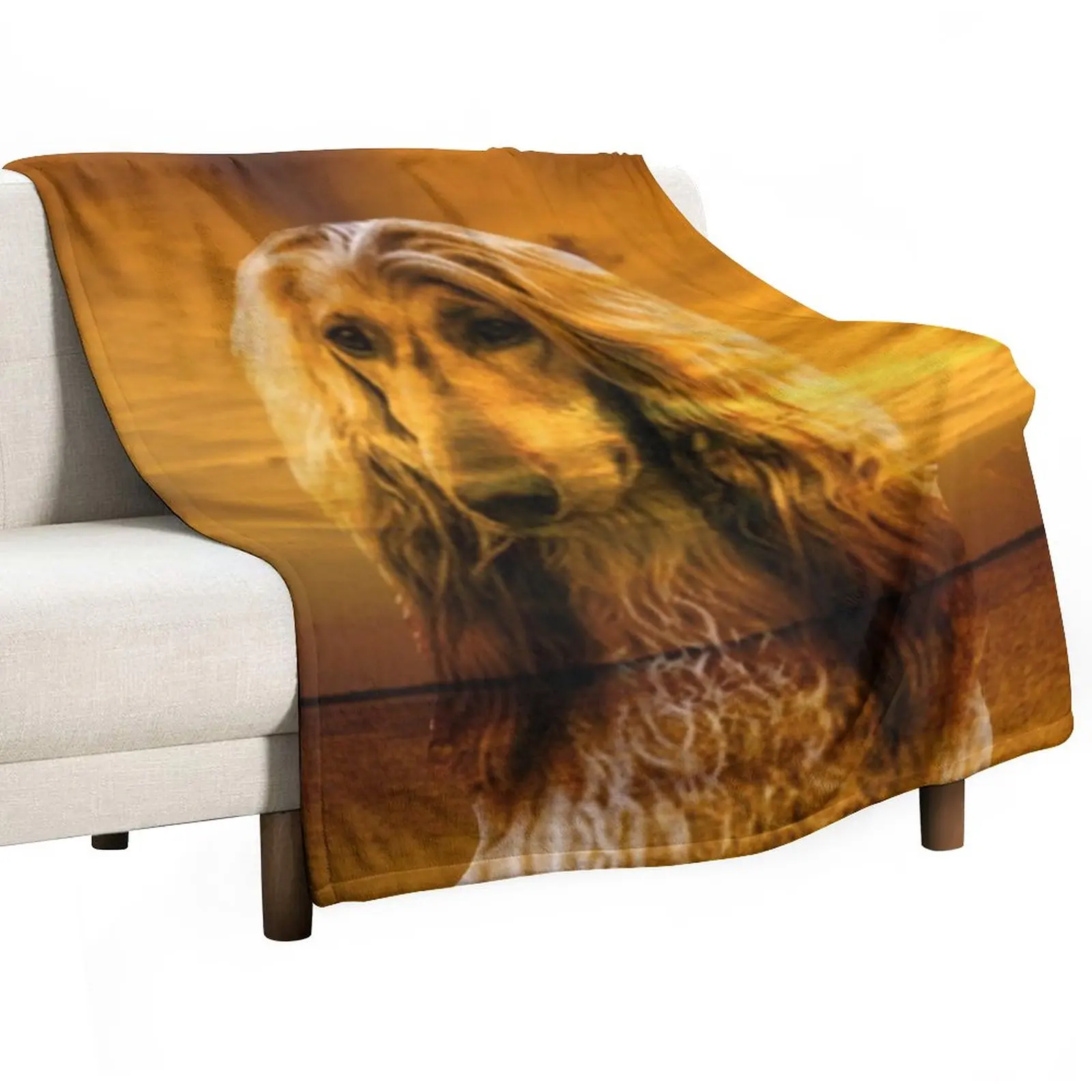 Dog Afghan Hound Throw Blanket Flannel Designers Fluffys Large Blankets