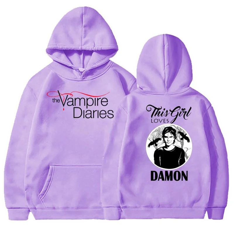 The Vampire Diaries Hoodies Damenmode Persönlichkeit Kapuzenpullover Lässiger Outdoor-Pullover mit langen Ärmeln – Detail 6