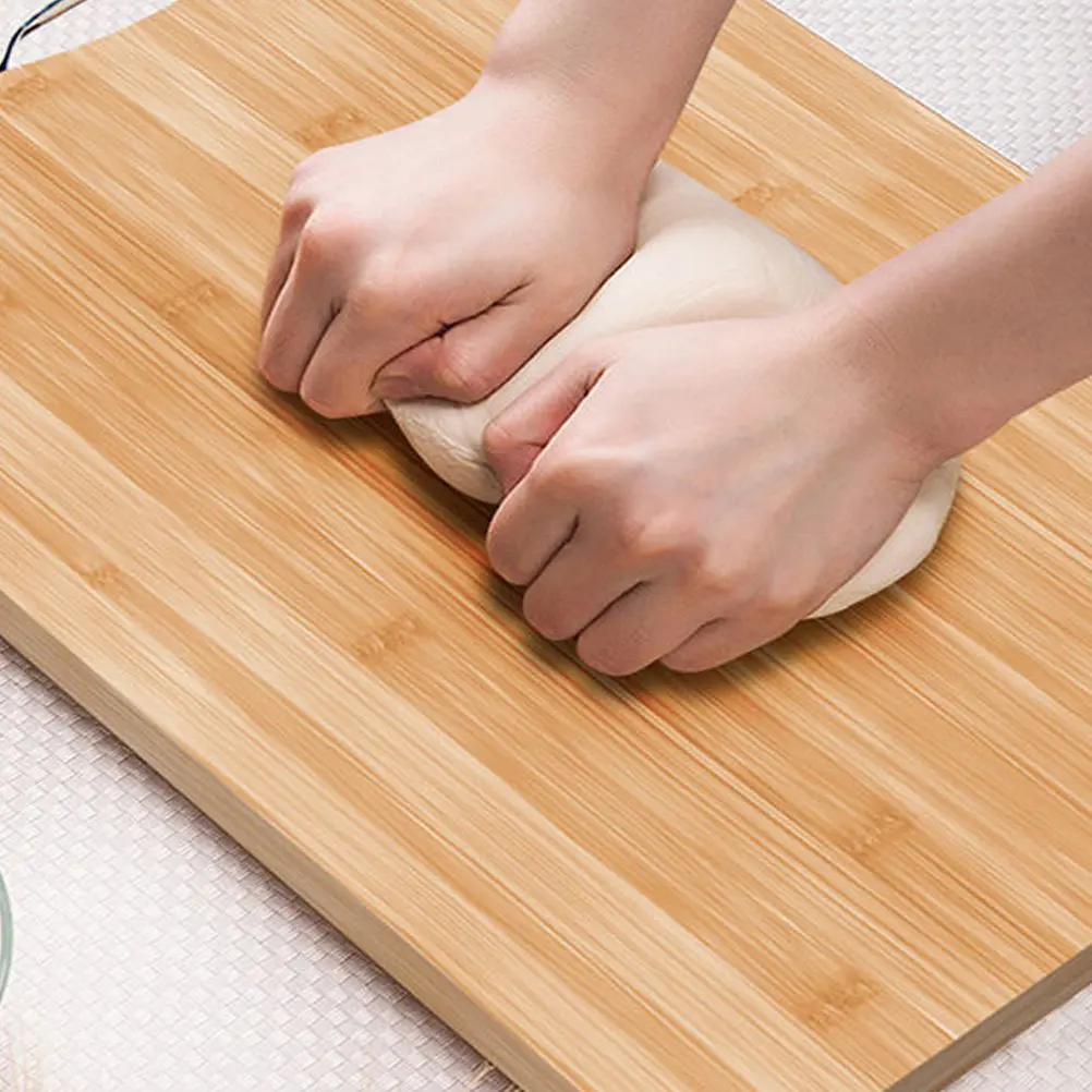 High Density Bamboo Cutting Board Smooth Polished Edges Anti-Cracking Kneading Board for Noodles Dough Cutting Fruit Vegetable