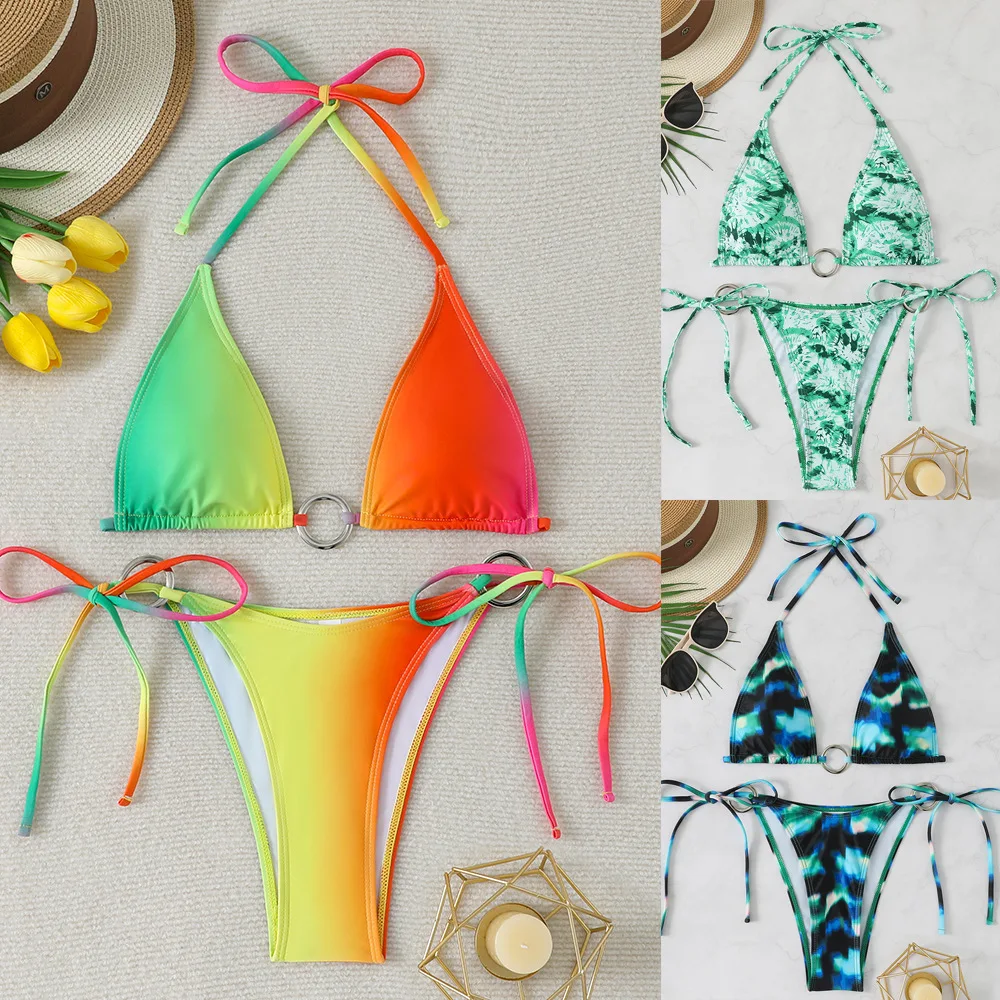 

Bathing Suit Women European And American Style Sexy Swimsuit Women's Summer Small Fresh And Sweet Personality Split Swimsuit Thr