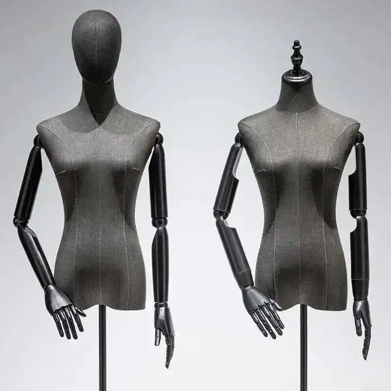 

Female Wedding Dress Model Half-length Props Black Mannequins Light Luxury Mannequin for Women's Clothing Store Display Stand F