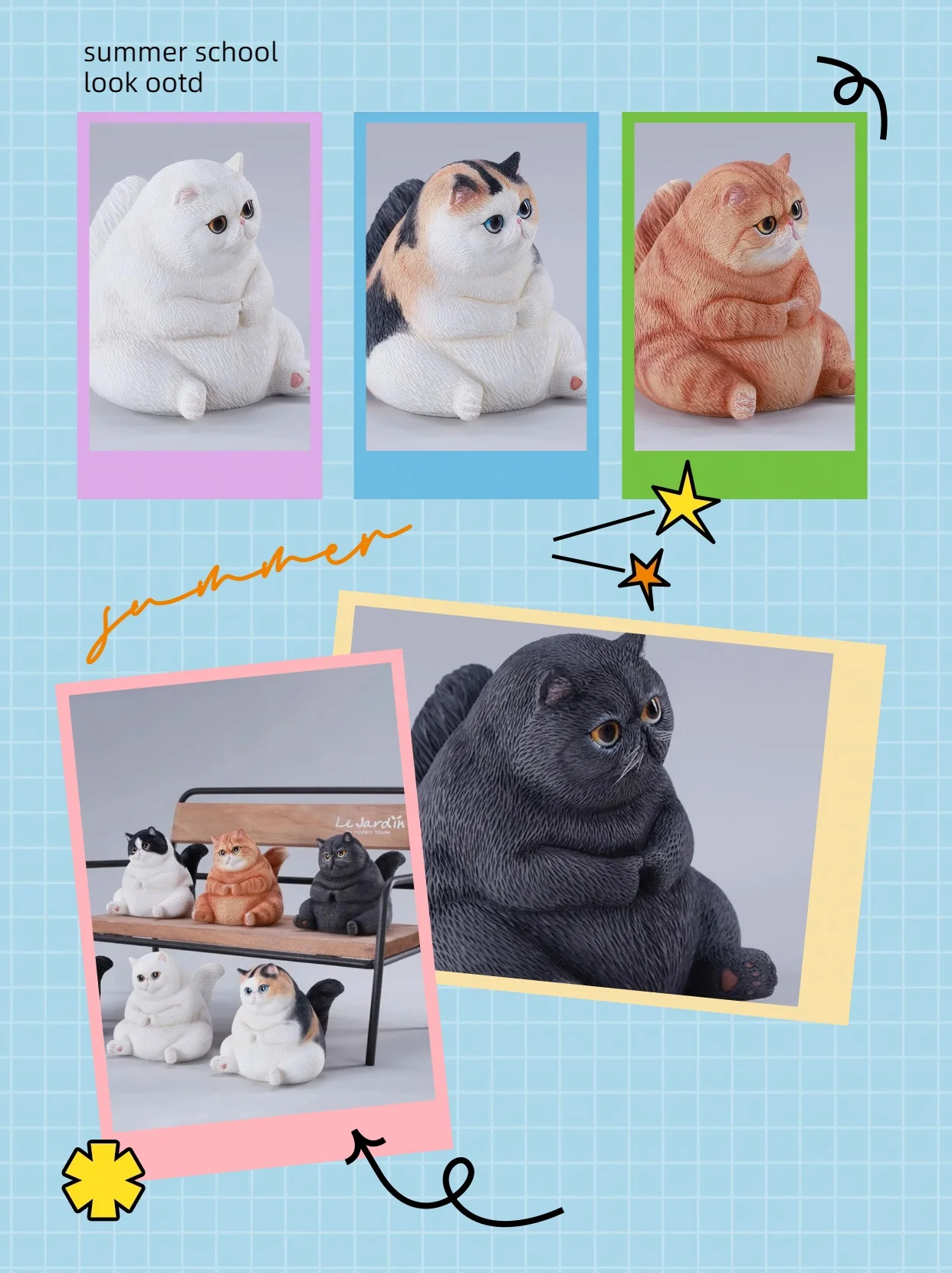 

In Stock JXK291 Pudgy Cat 1/6 Scale Fat Cat Orange Cat Figurine Ornaments Desktop Decoration Fit 12''Action Figure For Fans Gift