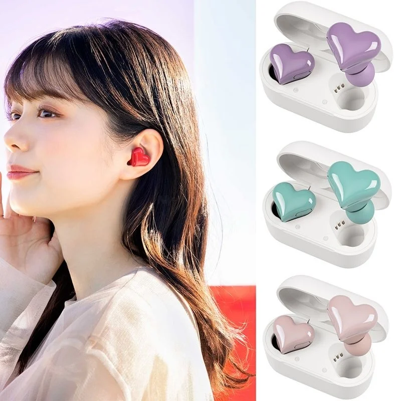 

Heartbuds Wireless Headset TWS Earbuds Bluetooth Earphones Heart Buds Women Fashion Pink Gaming Student Headphones For Girl Gift