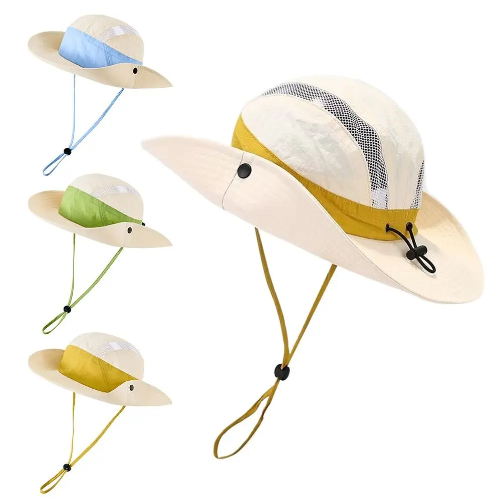 새로운 여러 가지 빛깔의 빠른 건조 어부 모자 안티 uv 조정 가능한 선 스크린 모자 접이식 통기성 양동이 모자 캠핑 등산