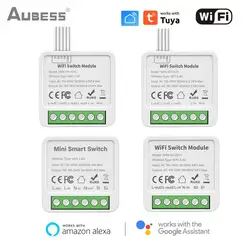 Tuya WiFi Mini Smart Switch Module 1/2/3/4 Gang Two-way Control Breaker Relay Memory Linkage Via Alexa Google Home Smart Life