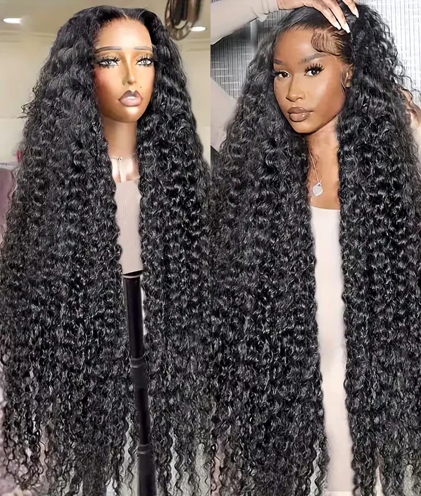 

Парик с глубокой волной и HD-кружевом 13x6, 200% плотность, из натуральных человеческих волос, 40 дюймов, для женщин