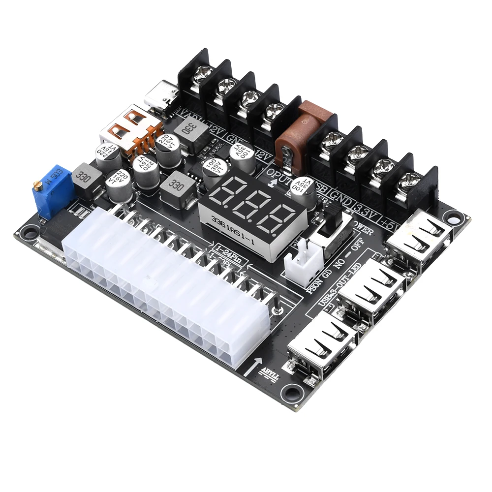 Diymore 20/24 Pins ATX zasilacz tabliczka zaciskowa i zestaw akrylowa skrzynka Adapter modułu złącze zasilania 3.3V 5V 12V