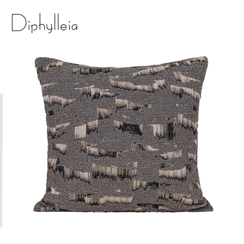 

Diphylleia Glamour черный, серый, кремовый, роскошная наволочка ручной работы, минималистичный чехол для подушки с геометрическим рисунком для современного домашнего декора