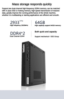 Intel Lenovo Mini PC ThinKCentre m930q Desktop Computer Core 10th Generation i5 i7 Business Office i5-10500T 8G 512G Single Host