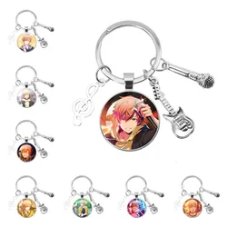 Vivid BAD SQUAD Shinonome Akito Music Themed Keychain Cartoon Characters Photo Glass Keychain Backpack Accessories Gifts