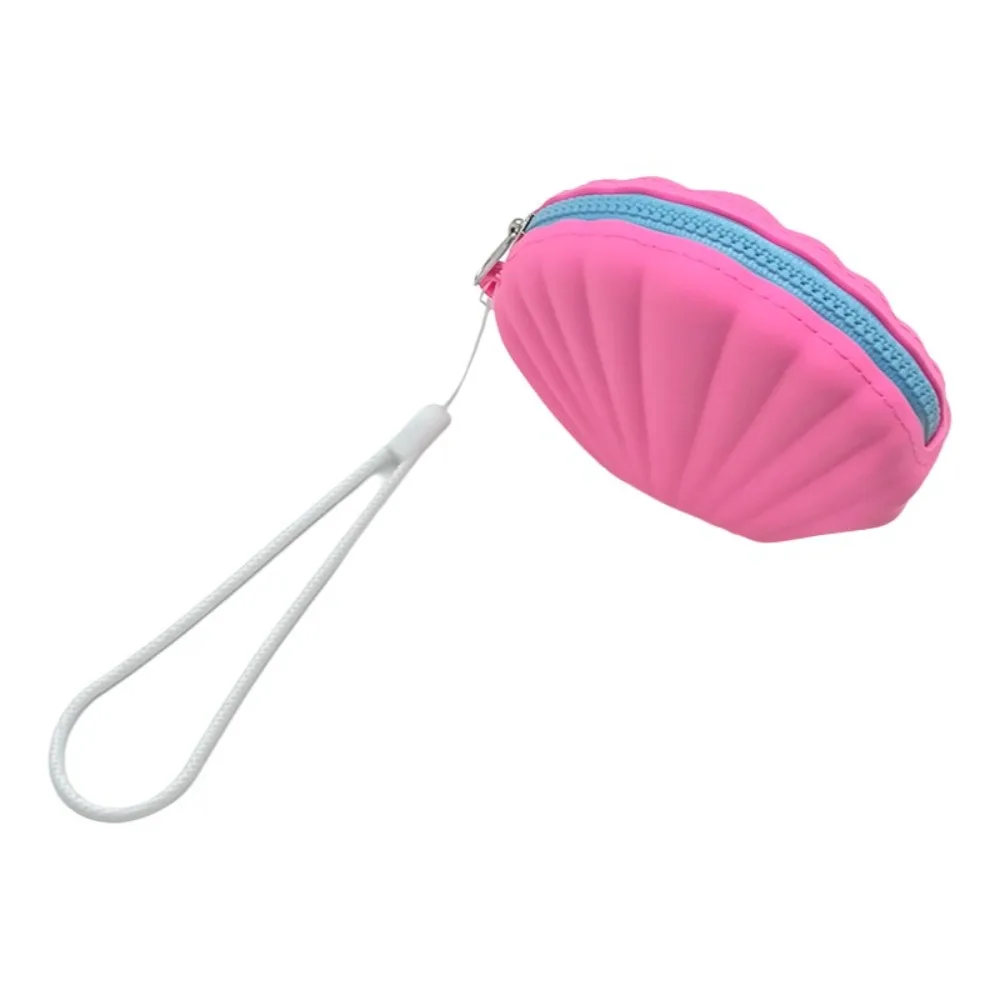 Multifunctional Silicone Coin Purse Portable Shell Shape Earphone Bag Zipper Small Item Storage Bag Women Girls