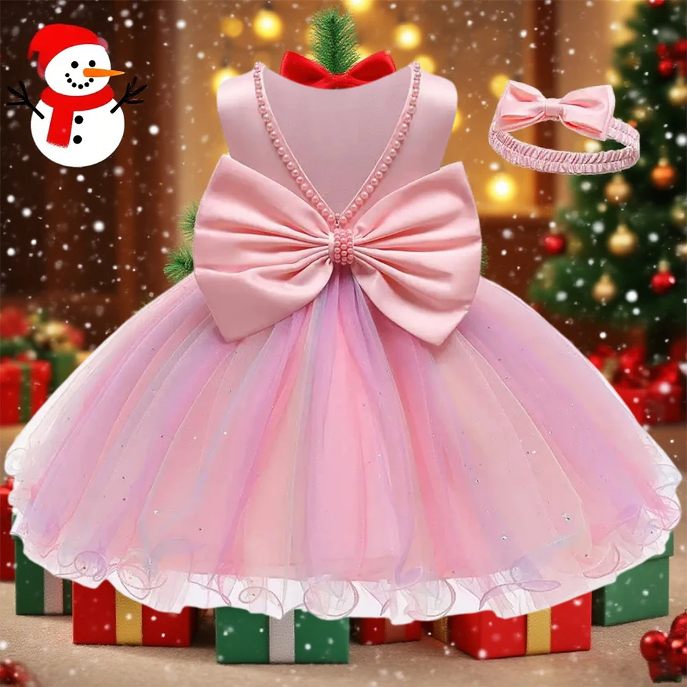 

Baby 1st Birthday Dresses Newborn Gown Dresses Kid Christmas Princess Dress Evening Costumes Party Dresses For Girls 0-24 Months