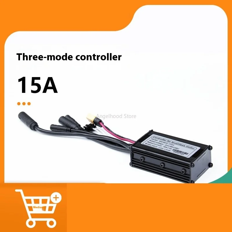 

24V36V48V-15A Sine Wave Three Mode Waterproof Controller for Bicycle Lithium Battery Modification E-scooter for 250W