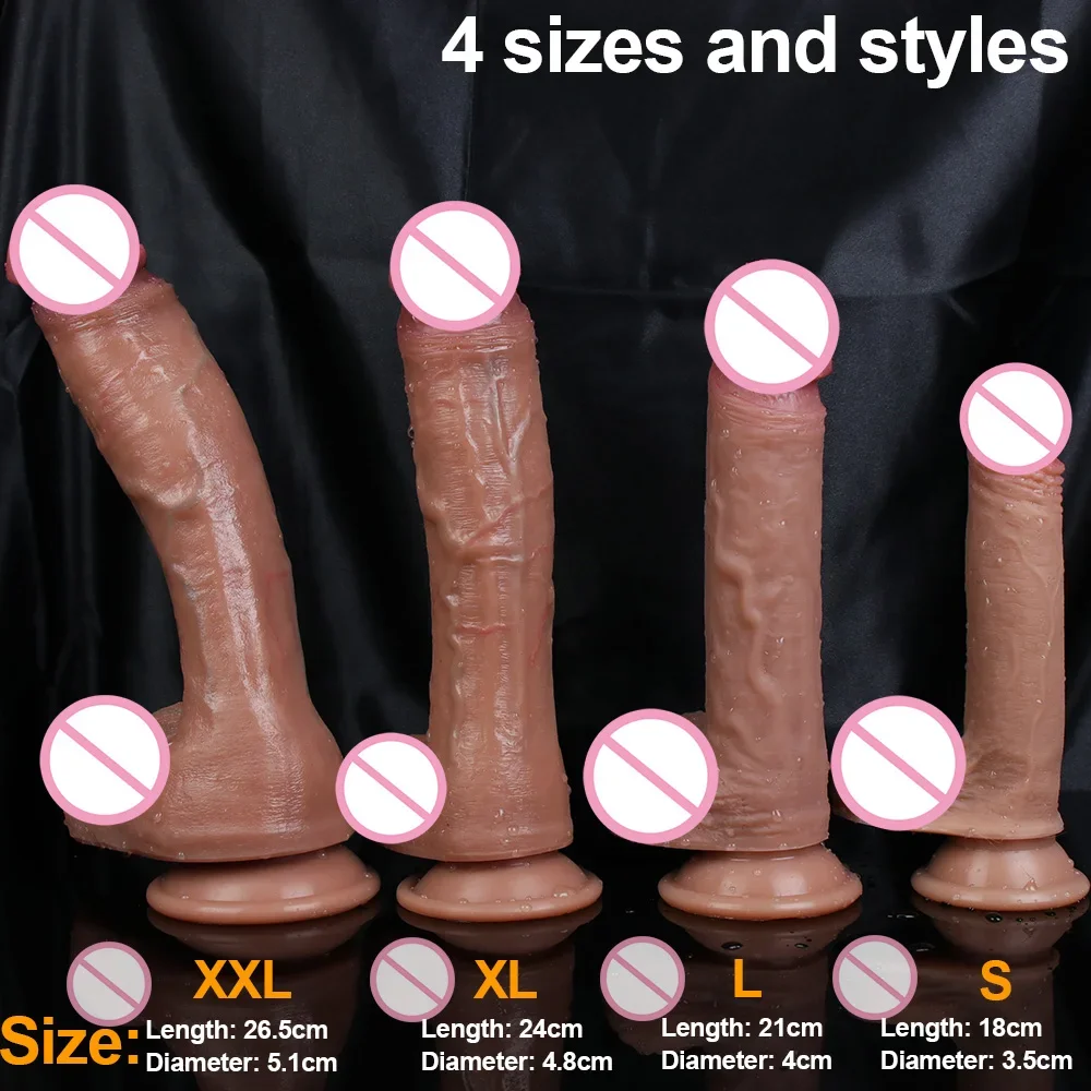 XXL Big Realistic Dildo Soft Silicone Penis Skin Feel Cock Female Masturbator Anal Plug Adultos Sex Toys Strapon Dick for Women