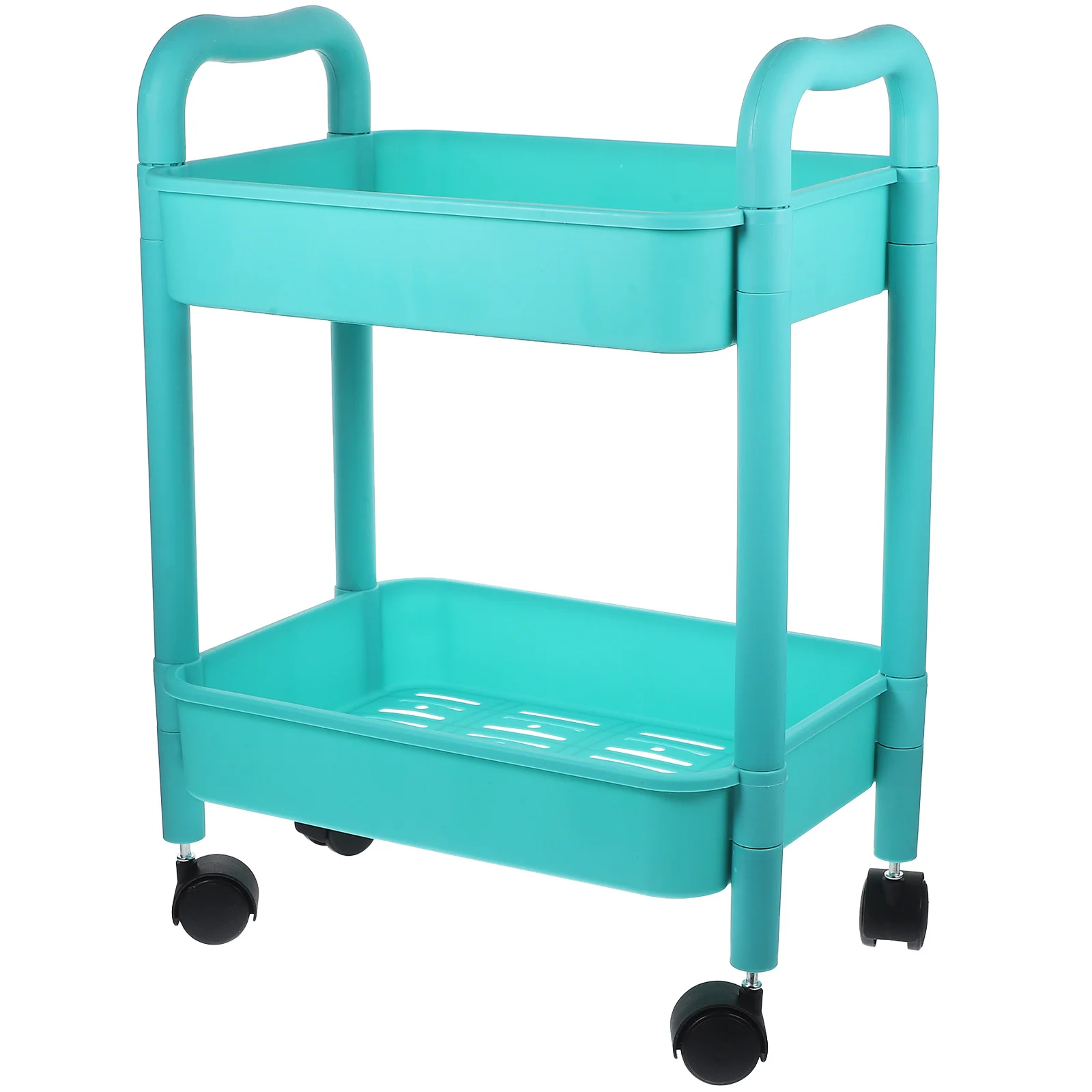 

Movable Rolling Organizer Double-Layer Utility Storage Rack for Kitchen Bathroom Garage Cart with Wheels Rolling Cart