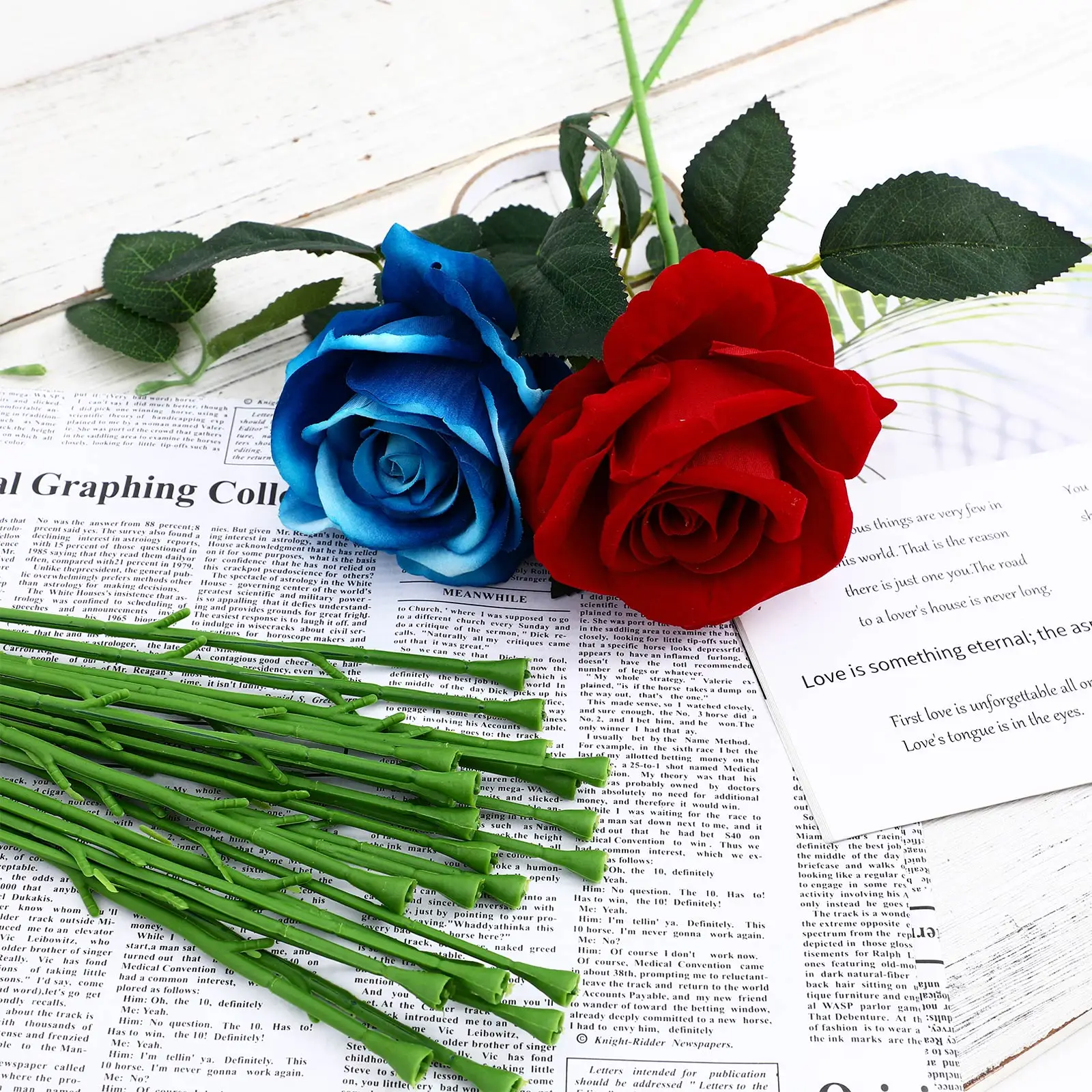 100pcs Green Artificial Flower Stems Flexible DIY Soap Making Craft Decoration Floral Arrangement Supplies Wedding Gift Wrap - Image 6