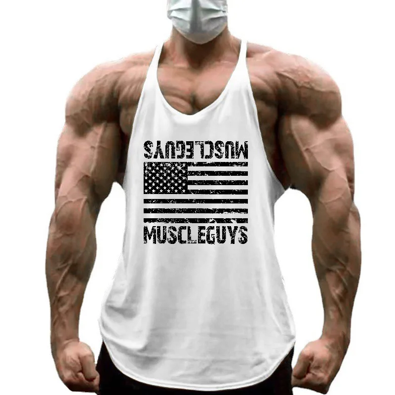 Men's Camping Breathable Running Vests Quick Dry Racerback Sleeveless Workout Tank Top Gym Shirt For Fitness Training Summer