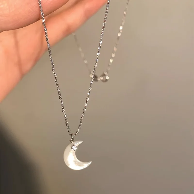 PANJBJ 925 Sterling Silber Unregelmäßige Shell Halskette für Frauen Minimalismus Mode Design Trend Süße Schmuck Geschenk Dropshipping – Detail 39