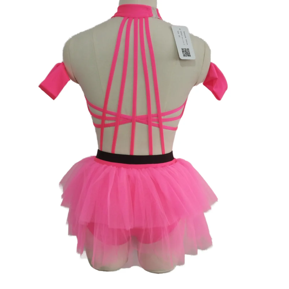 Kindermeisjes Detailhandel En Groothandel Nylon/Lycra Mesh Moderne Dans Ballet Body Suit Training Pak Dansschool Groep Performance