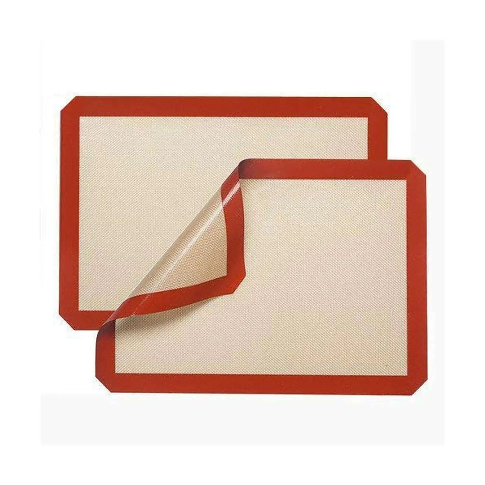 Non-Stick Silicone Baking Mat with Red Border, Reusable and Heat-Resistant, Easy to Clean, Ideal for Every Home Baker's Kitchen