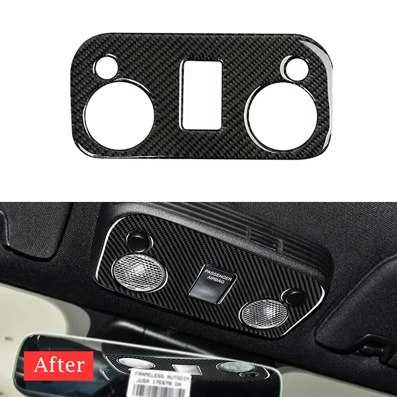 

Car Carbon Fiber Cover Trim Accessories Styling Roof Reading Light Panel Sticker For Ford Mustang Shyelby Edge Escape Mondeo