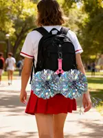 Cheerleading Pompom Holder Cheer Bag Organizer With Snapbutton Durable Hanger For Multiple Poms Cheer Gear Accessory Girls 3