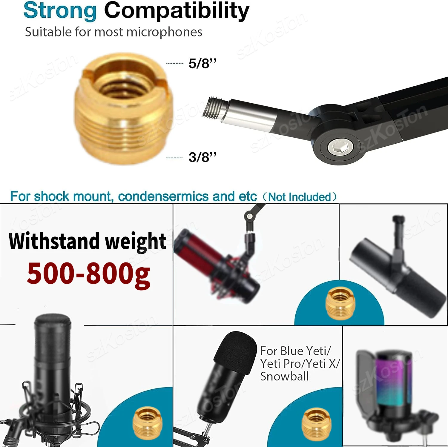 Regulowany metalowy stojak na mikrofon do gier strumieniowych USB Mikrofon pojemnościowy z zawieszeniem nożycowym do A8 A6V K688 K669 K658