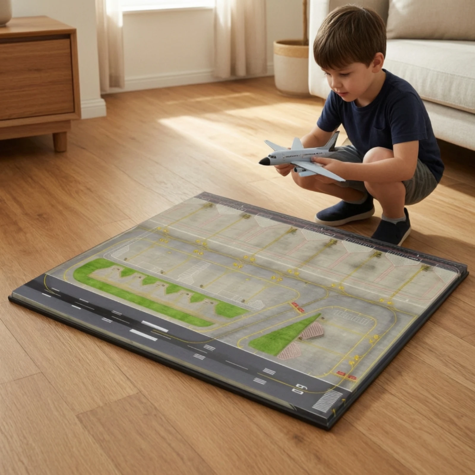 Airport Scene Board Realistic Airport Diorama Base Model Framed Printed for Collectors, Aircraft Displays - view 6