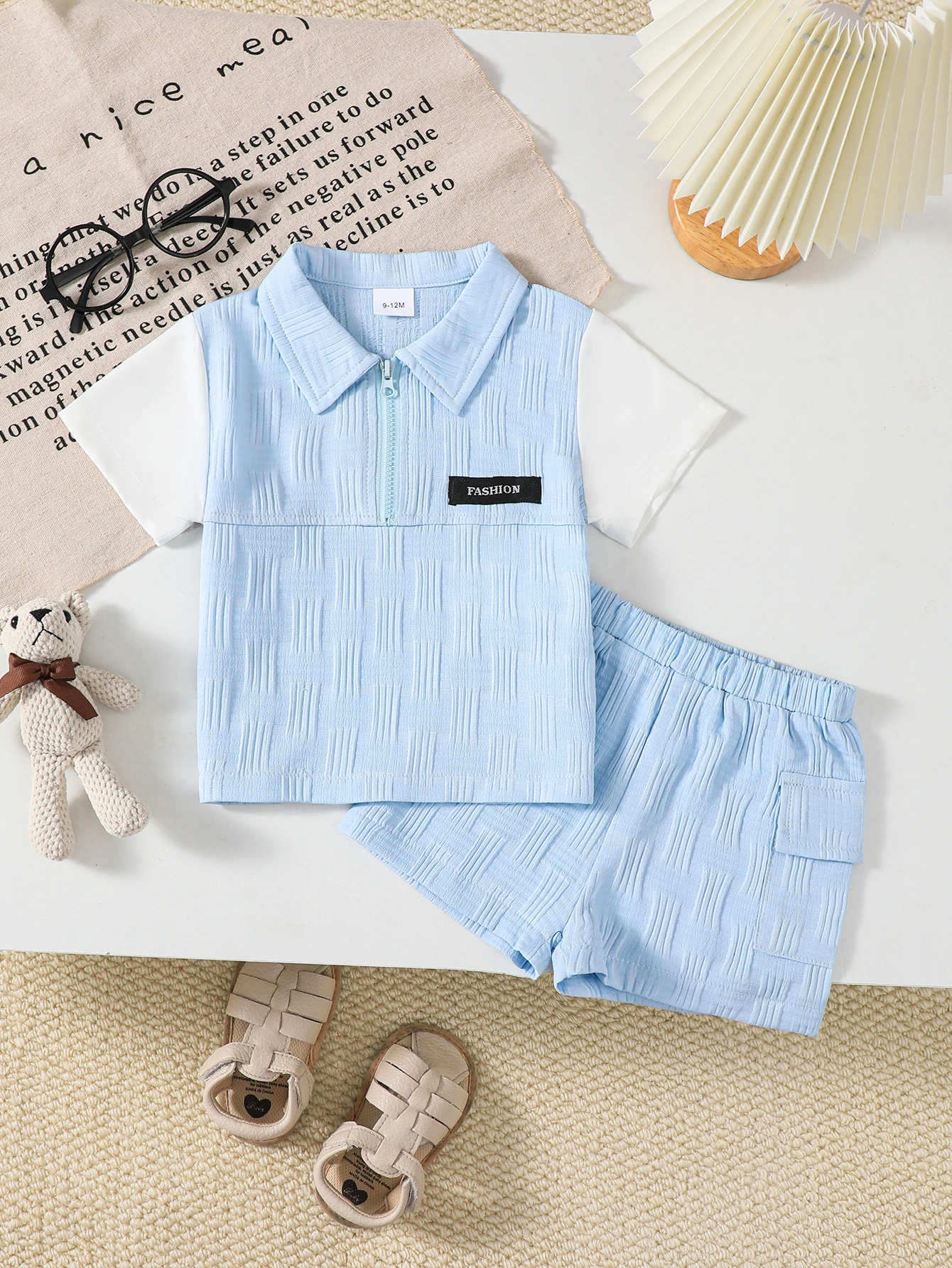 Fashion Toddler Kids Boys 2Pcs Outfit Color Block Short Sleeve Top +Shorts Set for 0-3Y Newborn Baby Boy Summer Casual Clothes