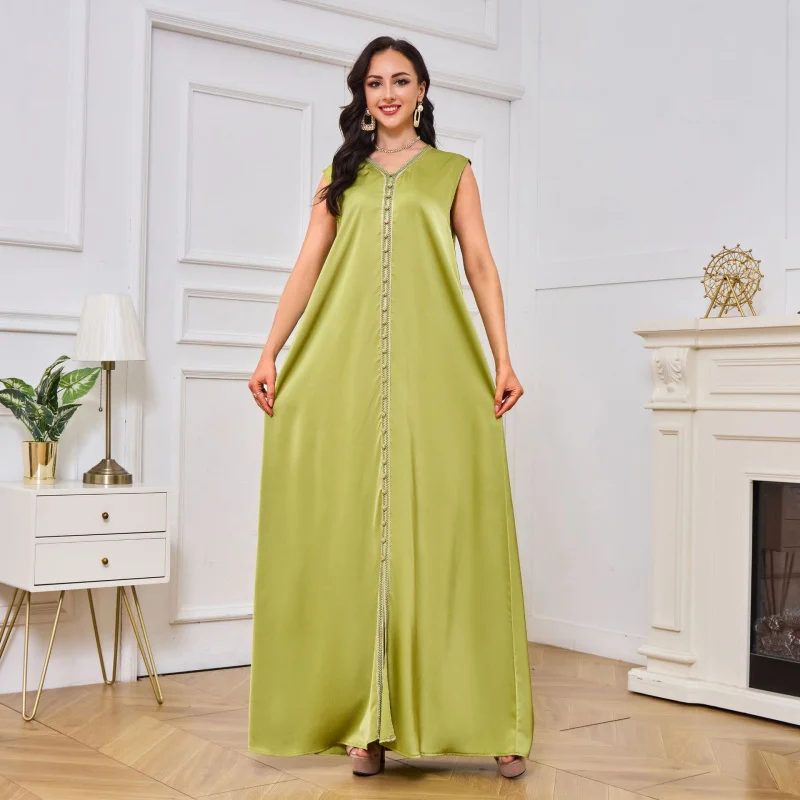 044 European and American INS New Middle Eastern Printed Embroidered Lace Elegant Dress High-end Gown Robe