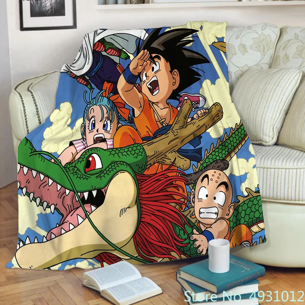 Hot Anime Dragon Ball Super Saiyan 3D Blanket Throw for Bed Sofa Fleece Nap Blankets Boys Girls Children Kids Christmas Gift