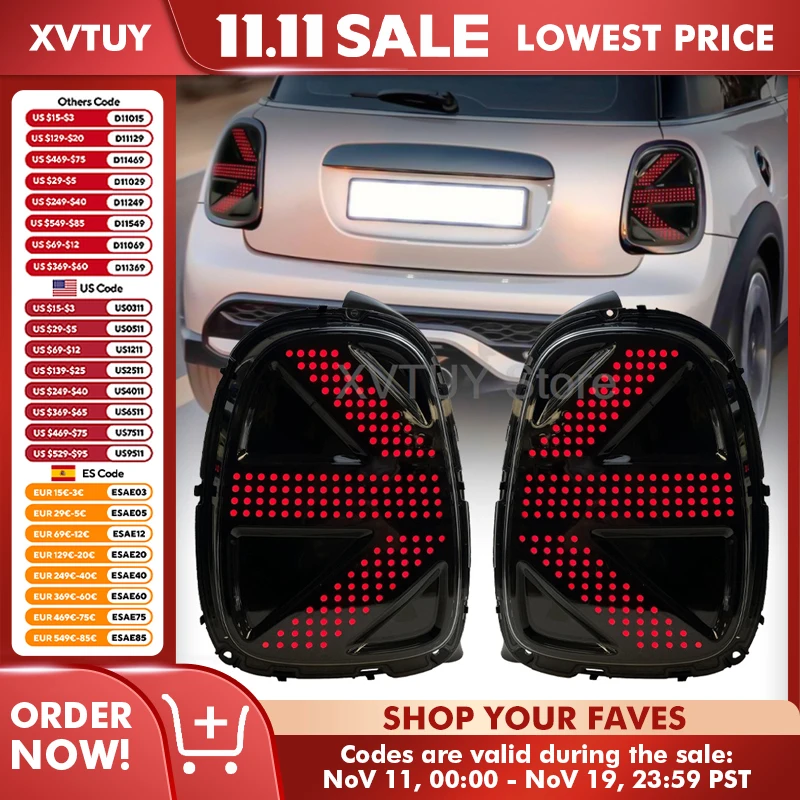 

1 пара автомобильных светодиодных задних фонарей для BMW F56 F57 2014 задние фонари в сборе Mini Cooper RED задние линзы задний фонарь указатели поворота задний фонарь