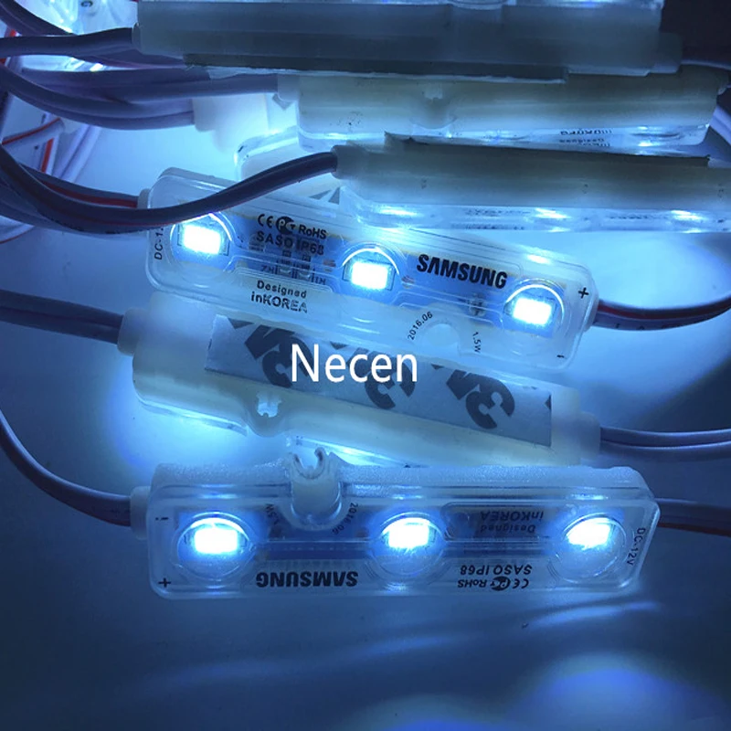 Imagem -02 - Necen 50 Peças Smd5730 3leds Led Módulo Impermeável 1.2 w pc Dc12v Branco Branco Morno Vermelho Verde Azul Amarelo Led Módulo Samsung Chip