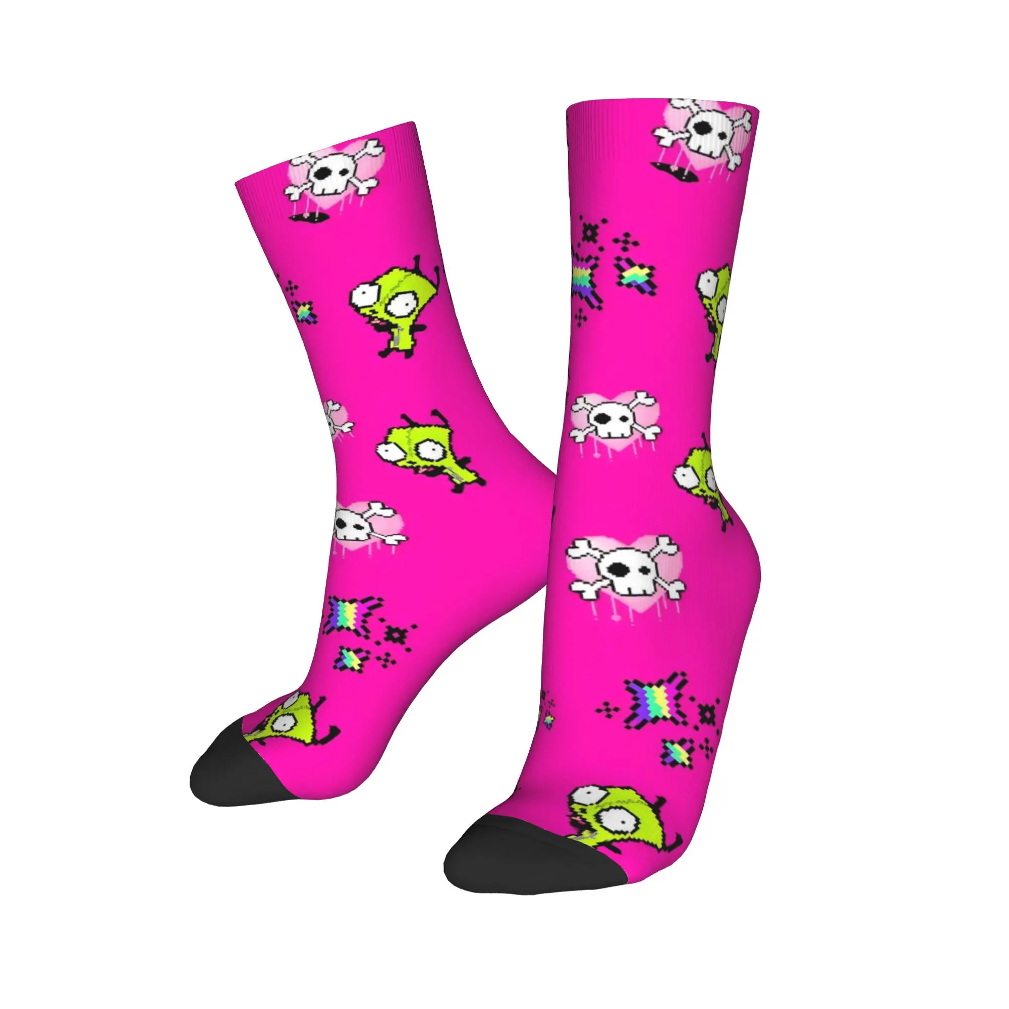 Invader Zim Gir Dib Robot Socks Men Women Polyester Funny Socks Harajuku Spring Summer Autumn Winter Middle Tube Socks Gifts