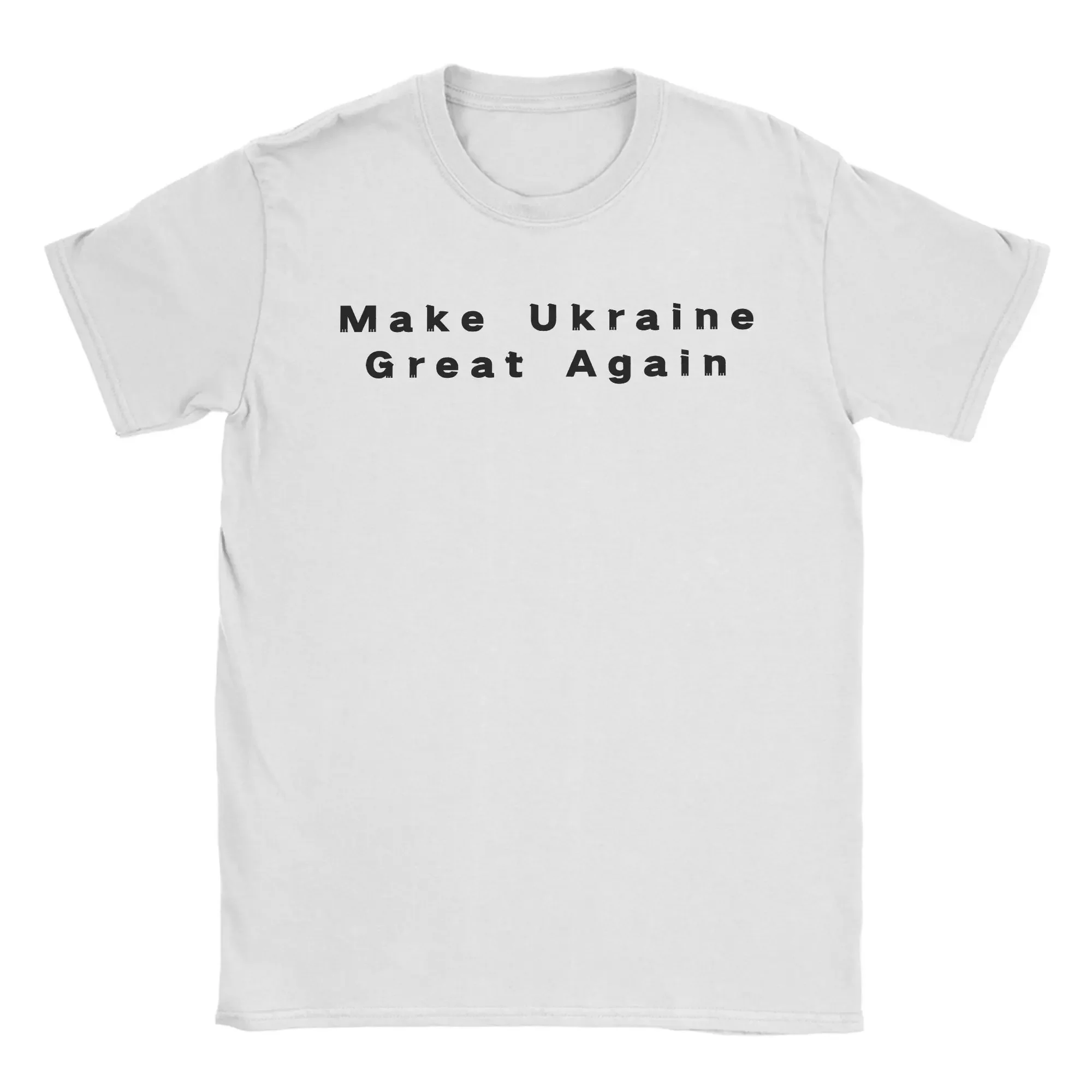 MUGA Make Ukraine Great Again  T-Shirts Men  Leisure Pure Cotton Tees O Neck Short Sleeve T Shirts Gift Idea Clothing